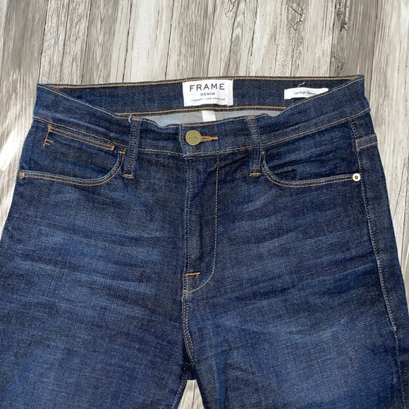FRAME Denim Le Skinny Jeans In Saltair Dark Wash Sz 28 - Picture 3 of 12